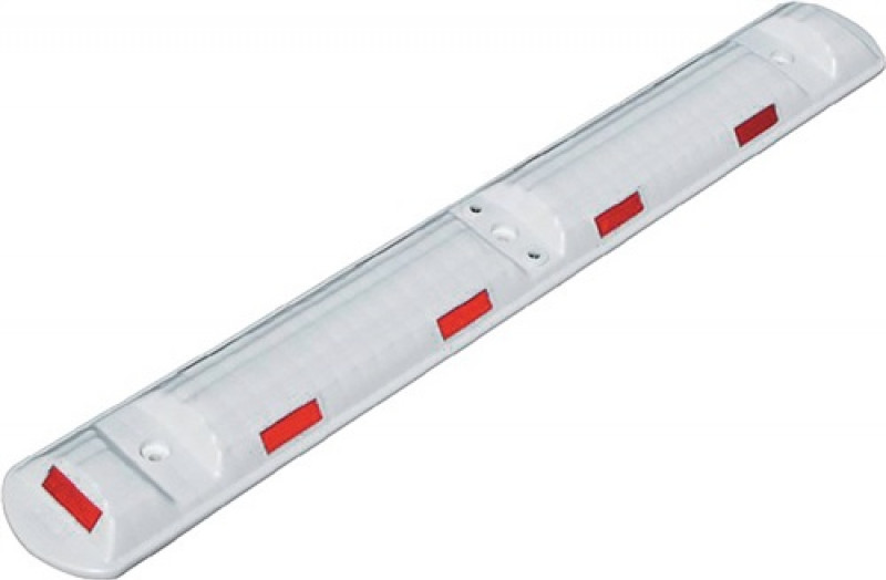 Leitschwelle L1170xB150xH50mm PP weiß m.roten Reflexstreifen Leitschwelle L1170xB150xH50mm PP weiß m.roten Reflexstreifen