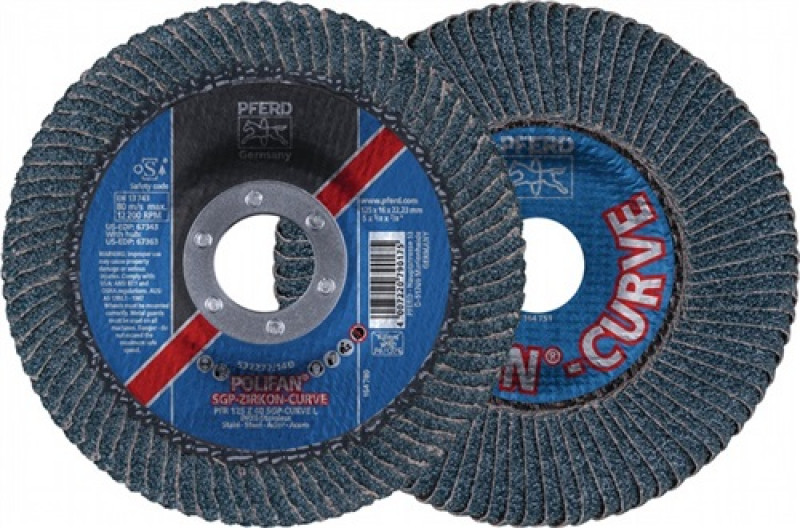 Fächerscheibe Z SGP CURVE STEELOX D.125mm K.40 INOX ZK Ausf.L PFERD Fächerscheibe Z SGP CURVE STEELOX D.125mm K.40 INOX ZK Ausf.L PFERD