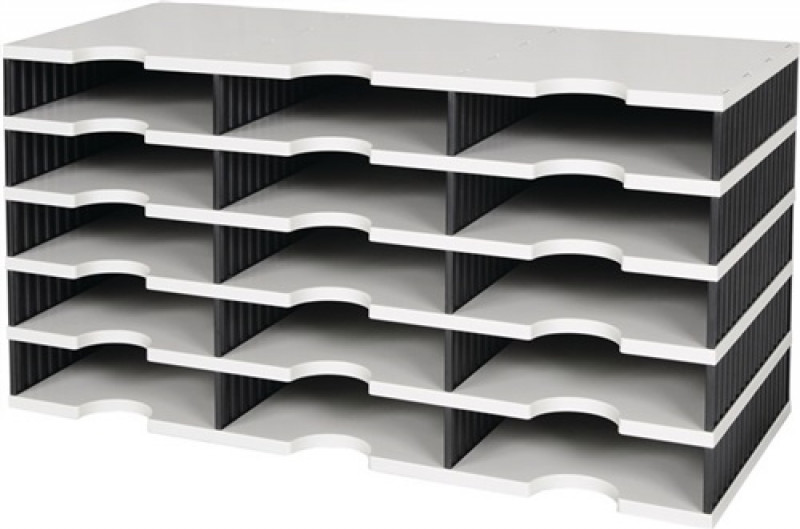 Sortierablage Trio 15 Fächer H363xB723xT331mm Polystyrol grau/schwarz