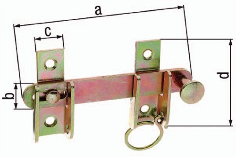 Schlagladenüberwurf L.120mm B.18mm STA galv. gelb verz. Loch-D. 6mm GAH Schlagladenüberwurf L.120mm B.18mm STA galv. gelb verz. Loch-D. 6mm GAH