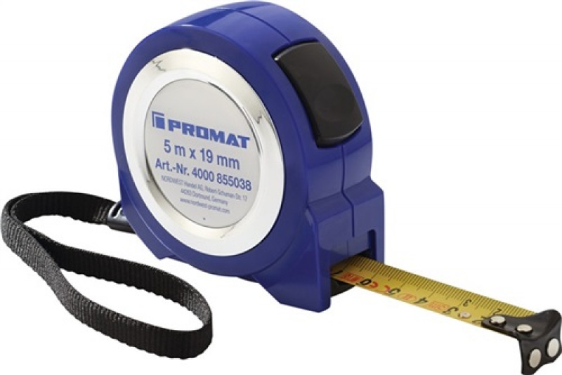 Taschenrollbandmaß L.5m Band-B.19mm mm/cm EG II ABS Selbstarretierung PROMAT Taschenrollbandmaß L.5m Band-B.19mm mm/cm EG II ABS Selbstarretierung PROMAT