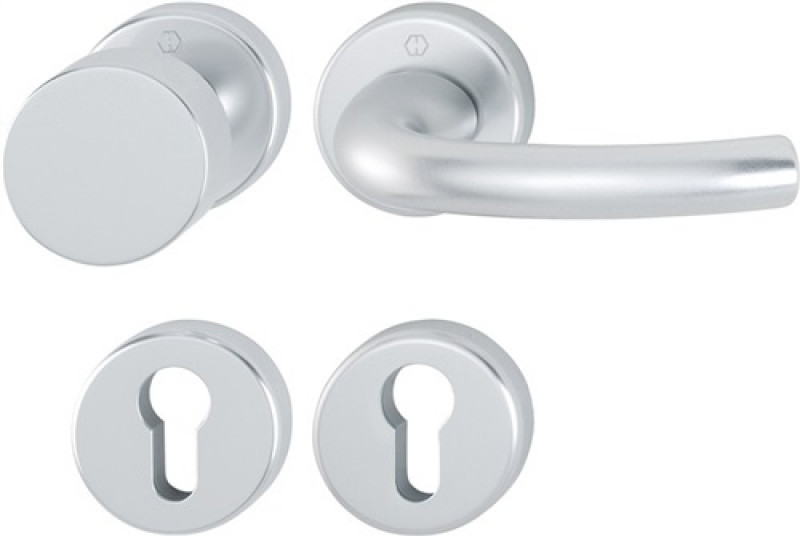 Rosettengrt.Tôkyô 58/42KV/42KVS/1710 Alu.F1 rd.PZ DIN L/R fl.D/K HOPPE Rosettengrt.Tôkyô 58/42KV/42KVS/1710 Alu.F1 rd.PZ DIN L/R fl.D/K HOPPE