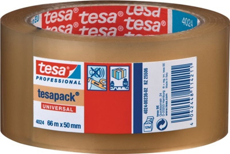 Verpackungsklebeband PP tesapack® 4024 farblos L.66m B.50mm Rl. Verpackungsklebeband PP tesapack® 4024 farblos L.66m B.50mm Rl.