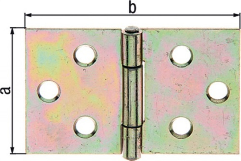 Scharnier H.81mm B.128mm S.1,5mm STA galv.gelb verz.breit GAH Scharnier H.81mm B.128mm S.1,5mm STA galv.gelb verz.breit GAH