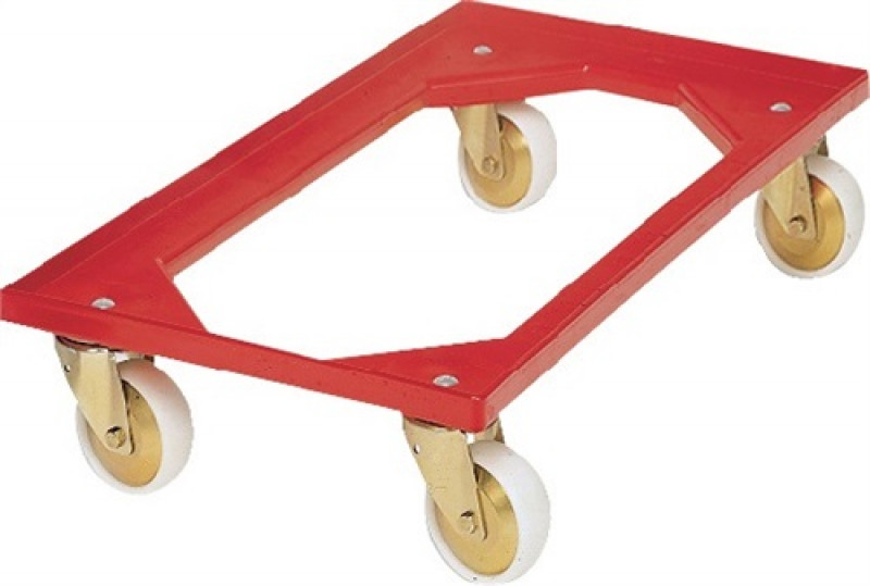 Kistenroller Trgf.250kg Polymer-Bereifung L600xB400mm ABS-Kunststoff rot Kistenroller Trgf.250kg Polymer-Bereifung L600xB400mm ABS-Kunststoff rot
