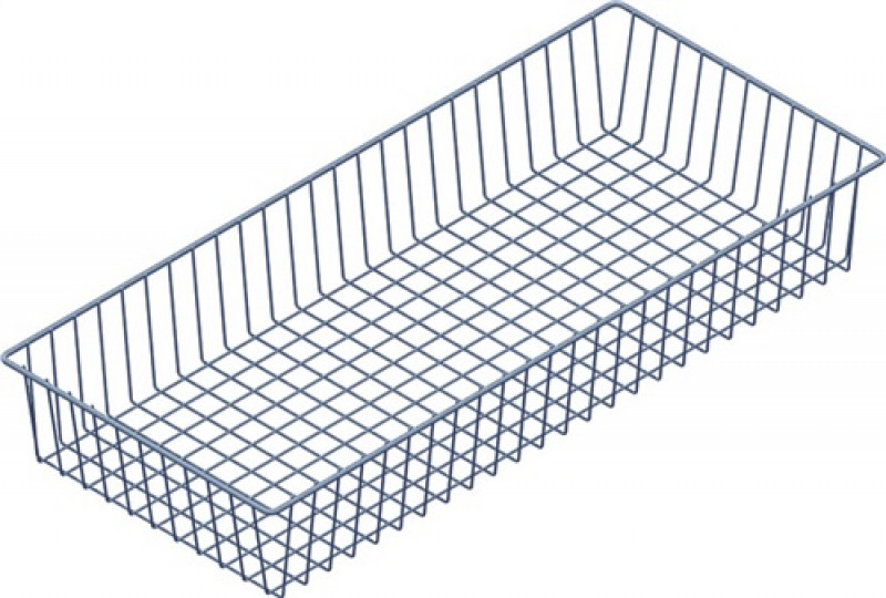 Drahtkorb H.120mm B.800mm T.350mm weißalu.m.2 Trägern Drahtkorb H.120mm B.800mm T.350mm weißalu.m.2 Trägern