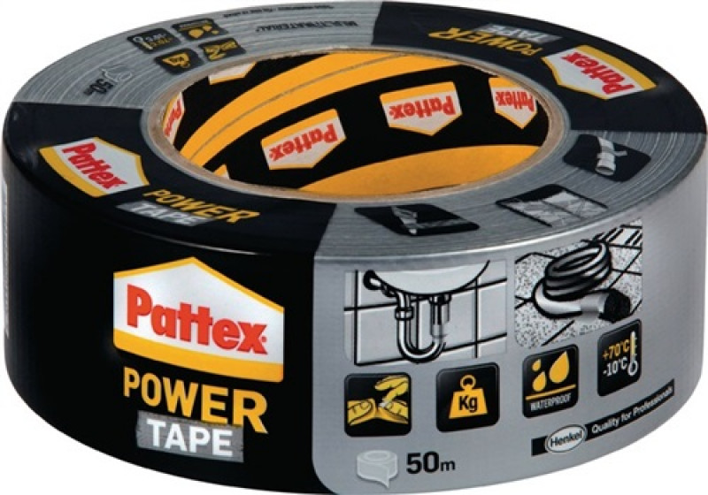 Gewebeband Power-Tape silber-grau L.50m B.50mm Rl.PATTEX Gewebeband Power-Tape silber-grau L.50m B.50mm Rl.PATTEX