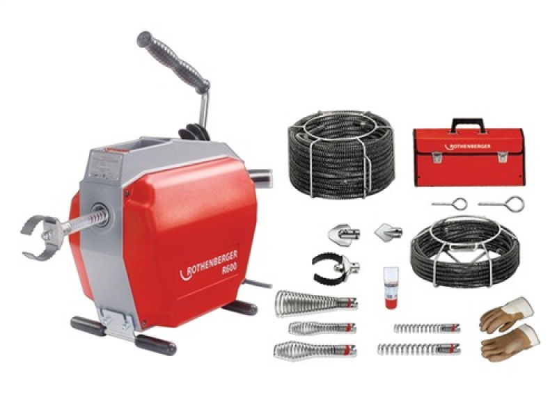 Rohrreinigungsmaschine R 600 mit Spiral/Wz.Set Rohrreinigungsmaschine R 600 mit Spiral/Wz.Set