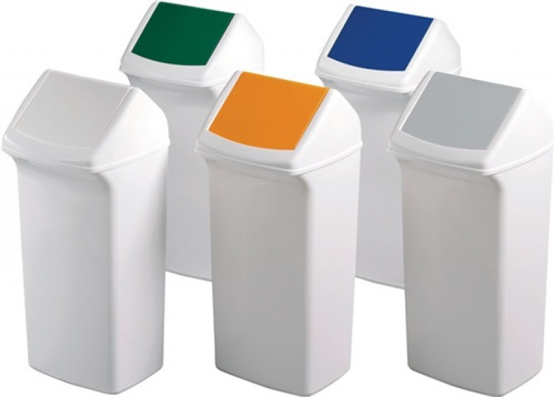 Wertstoffsammler 40l H747xB320xT366mm weiß grün m.Deckel DURABLE Wertstoffsammler 40l H747xB320xT366mm weiß grün m.Deckel DURABLE