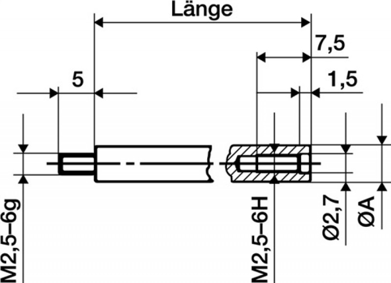 Verlängerungsstück L.20mm Messbolzen-D.4mm z.Messuhren KÄFER Verlängerungsstück L.20mm Messbolzen-D.4mm z.Messuhren KÄFER