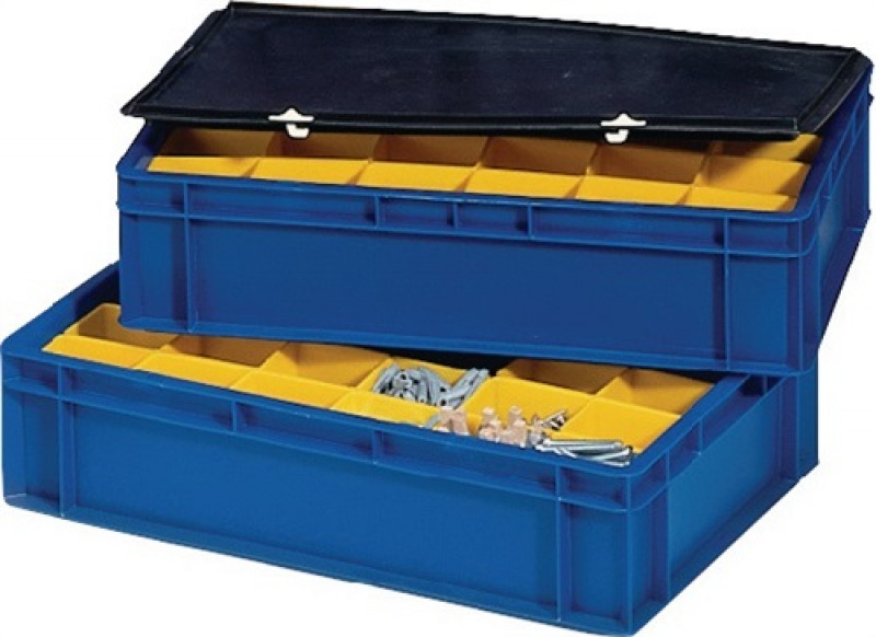 Deckel L200xB100mm schwarz PP f.Transportstapelkasten 4St./Karton LA-KA-PE Deckel L200xB100mm schwarz PP f.Transportstapelkasten 4St./Karton LA-KA-PE