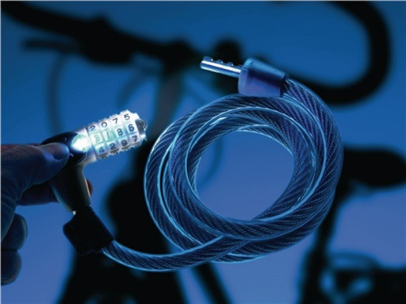 Zweiradschloss 230 L L.65 cm Seil-D.10mm Zahlenrollen 4 BURG-WÄCHTER