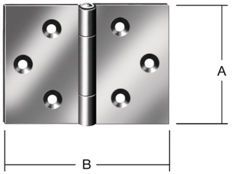 Scharnier H.100mm B.145mm S.2,0mm STA blau verz.gerollt,breit VORMANN