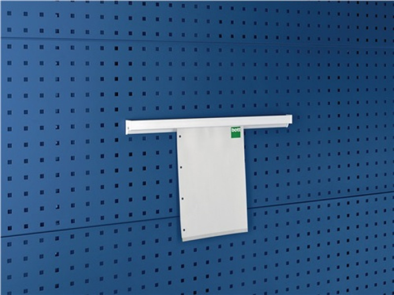 Dokumentenhalter DIN A4 hoch Alu.B500xT21xH34mm f.Lochplatten Dokumentenhalter DIN A4 hoch Alu.B500xT21xH34mm f.Lochplatten