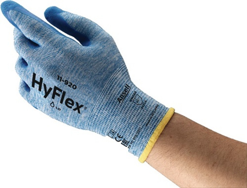 Handschuhe HyFlex 11-920 Gr.8 blau Nyl.m.Nitril EN 388 Kat.II ANSELL