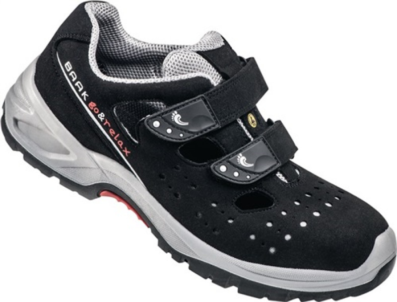 Sicherheitssandale Hardy Gr.46 schwarz/grau Mikrofaser S1P SRC ESD EN 20345 Baak