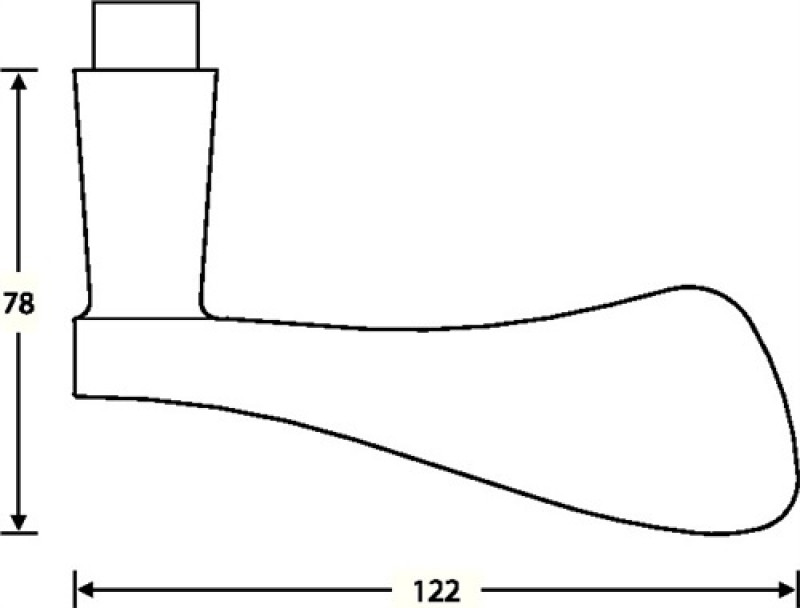 Türdrücker 1020 Lochteil li. Alu. F1 naturf. 4-KT. 8mm