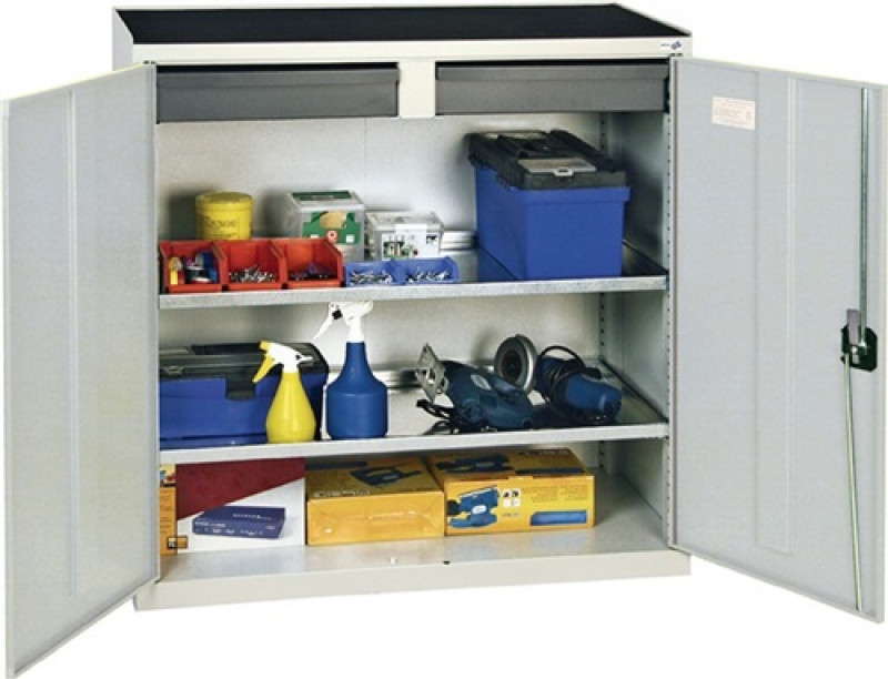 Werkzeug-/Beistellschrank H1000xB1000xT500mm 2Schubl.,2 BD lichtgrau STUMPF Werkzeug-/Beistellschrank H1000xB1000xT500mm 2Schubl.,2 BD lichtgrau STUMPF