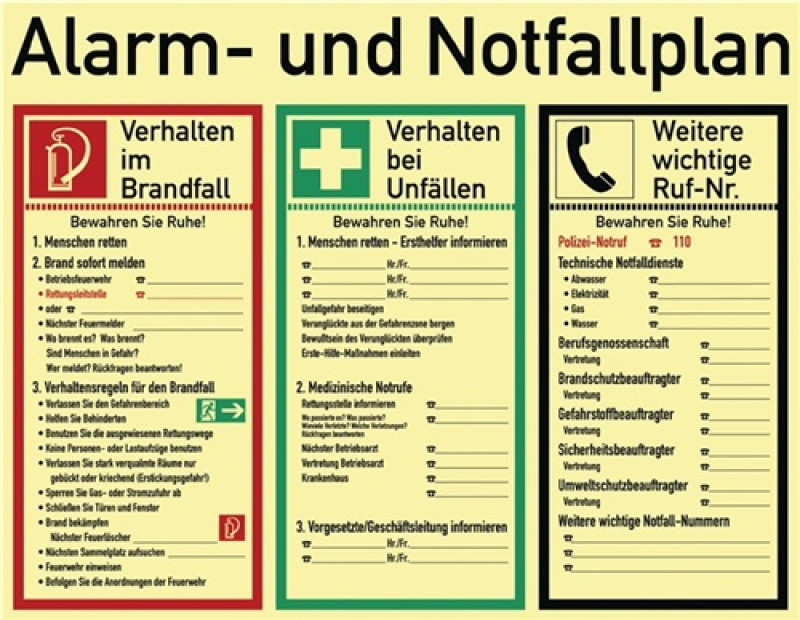 Alarm-/Notfallplan ASR A1.3/DIN 4844-2/BGV A8/DIN 67510 L620xB480mm Ku. Alarm-/Notfallplan ASR A1.3/DIN 4844-2/BGV A8/DIN 67510 L620xB480mm Ku.