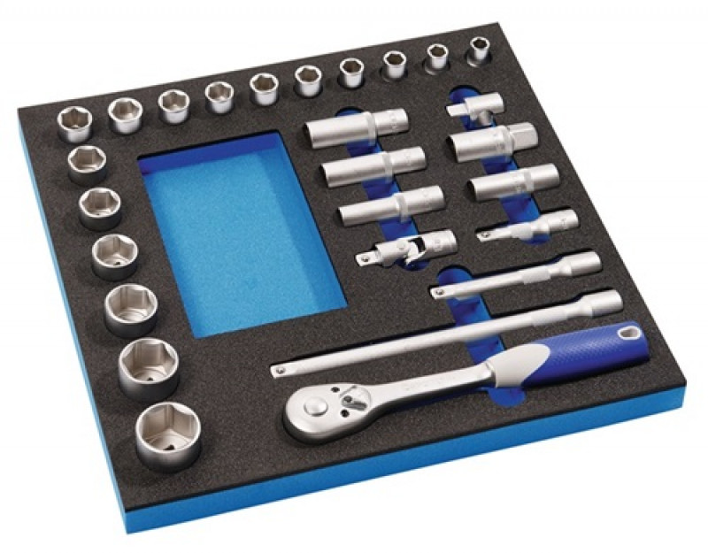 Steckschlüsselsatz B.370xT.385xH.30mm 2/3 Werkzeugmodul 27-tlg.1/2 Zoll PROMAT