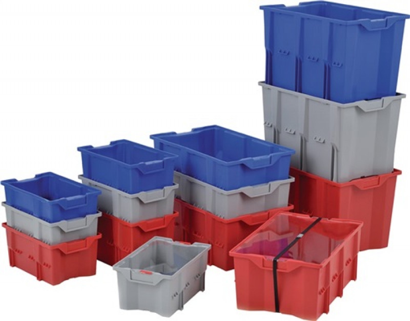 Drehstapelbehälter PP rot L480xB312xH300mm LA-KA-PE