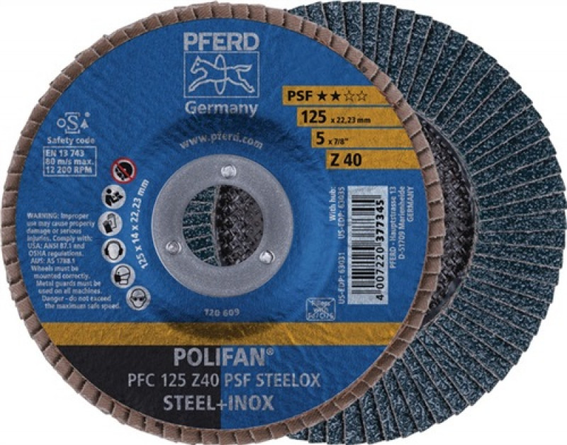 Fächerscheibe Z PSF STEELOX D.125mm K.Z-80 kon.INOX ZK PFERD Fächerscheibe Z PSF STEELOX D.125mm K.Z-80 kon.INOX ZK PFERD