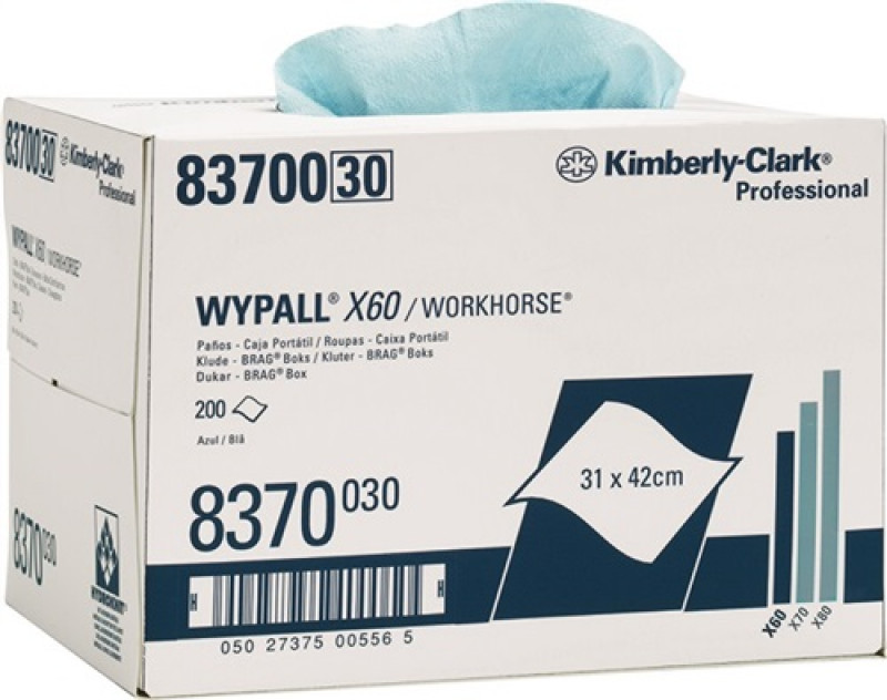 Wischtuch Wypall X60 8370 L426xB317ca.mm 1-lagig blau 1 Box x 200 Tü. Wischtuch Wypall X60 8370 L426xB317ca.mm 1-lagig blau 1 Box x 200 Tü.