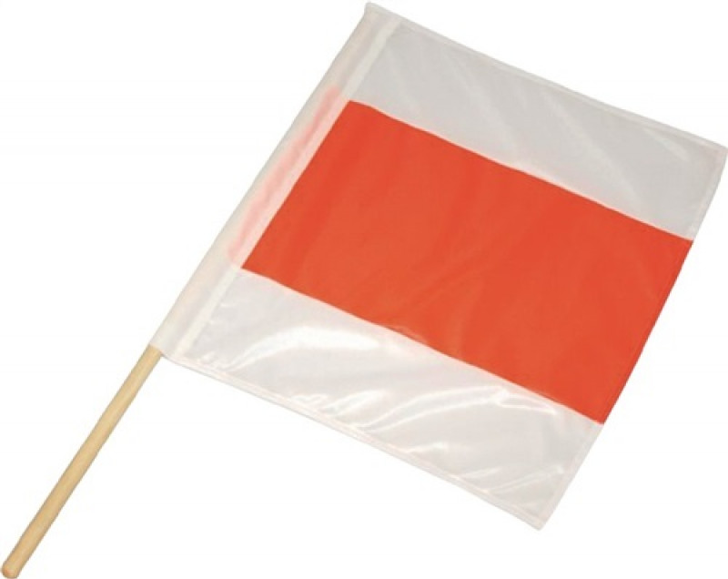 Warnfahne L.750xB.750mm Polyester m.Holzstiel Warnfahne L.750xB.750mm Polyester m.Holzstiel