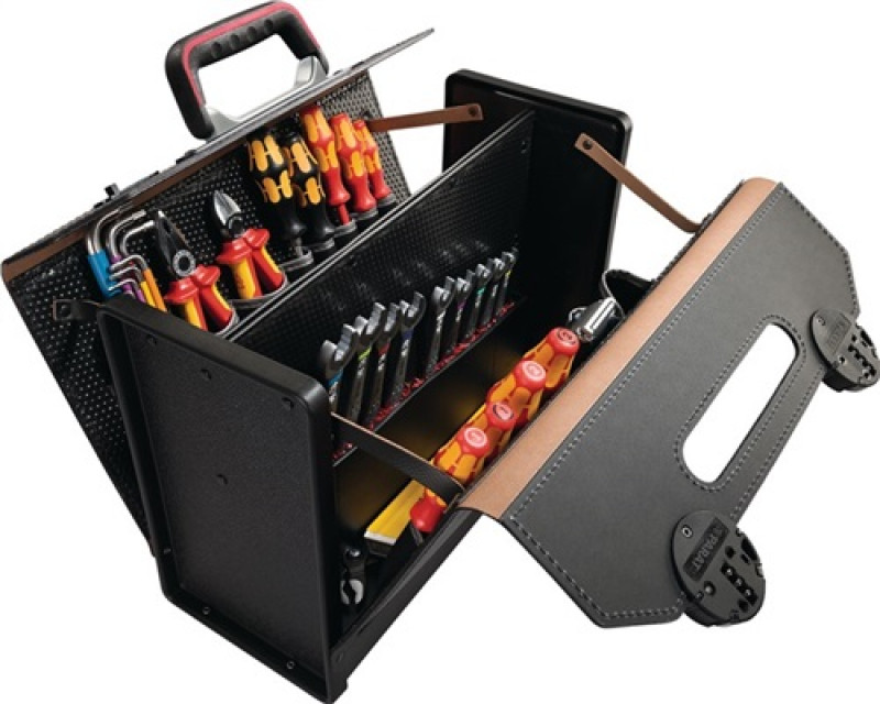Werkzeugtasche B.420xT.185xH.315mm 24l Rindleder schw. Mittelw. CP-7 Stecksyst. Werkzeugtasche B.420xT.185xH.315mm 24l Rindleder schw. Mittelw. CP-7 Stecksyst.