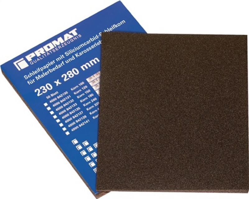 Schleifpapier L280xB230mm K.240 f.Lack/Metall SiC PROMAT Schleifpapier L280xB230mm K.240 f.Lack/Metall SiC PROMAT