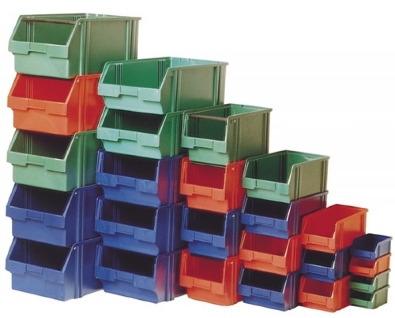 Sichtlagerkasten L160/140xB105xH75mm PS blau LA-KA-PE Sichtlagerkasten L160/140xB105xH75mm PS blau LA-KA-PE