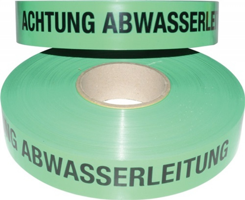 Trassenwarnband Aufdruck Achtung Abwasserleitung B.40mm L.250m grün Trassenwarnband Aufdruck Achtung Abwasserleitung B.40mm L.250m grün