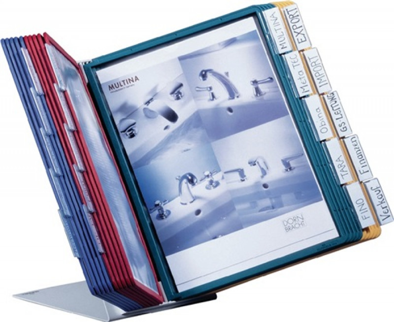 Tischständer Stahlbl.lichtgrau 20 Sichttafeln DIN A4 m.Profilrahmen DURABLE Tischständer Stahlbl.lichtgrau 20 Sichttafeln DIN A4 m.Profilrahmen DURABLE