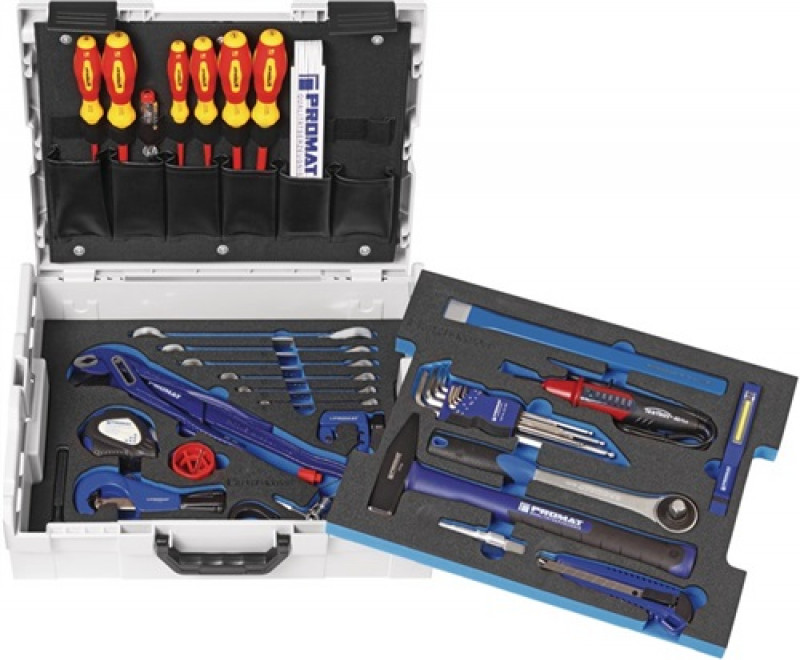 Werkzeugsortiment 40-tlg. Sort. Sanitär 2farbige Einlage in L-BOXX PROMAT Werkzeugsortiment 40-tlg. Sort. Sanitär 2farbige Einlage in L-BOXX PROMAT