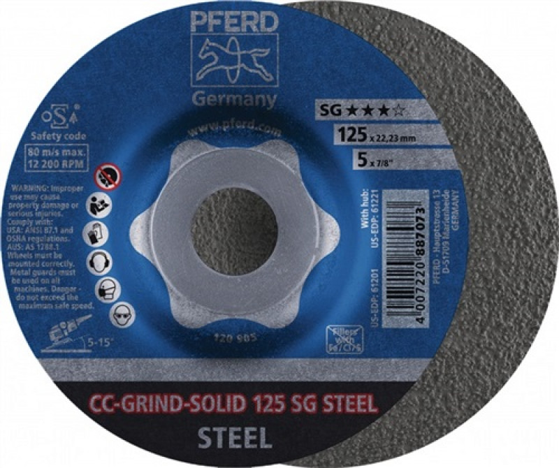 Schruppscheibe CC-GRIND-SOLID SG D.125mm STA PFERD Schruppscheibe CC-GRIND-SOLID SG D.125mm STA PFERD