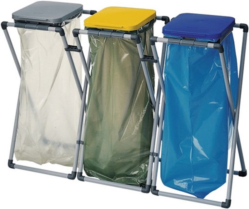 Abfallsammler H800xB400xT400mm 60/70l Deckel gelb