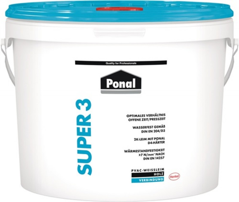 Holzleim Wasserfest/Super 3 30kg EN 204: D3 Eimer PONAL Holzleim Wasserfest/Super 3 30kg EN 204: D3 Eimer PONAL