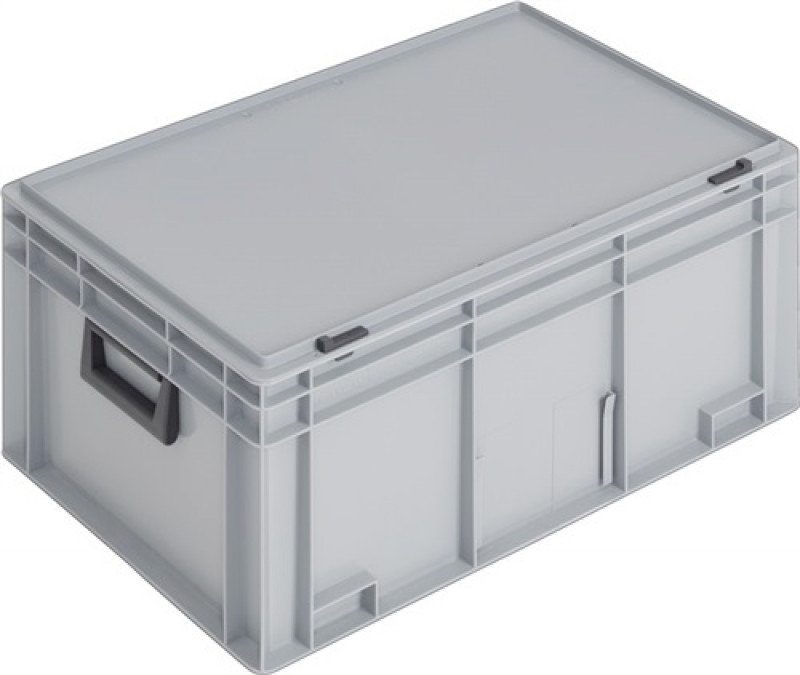 Ku.-Koffer L600xB400xH293mm PP 2 Griffe Schiebeverschluss grau 55l