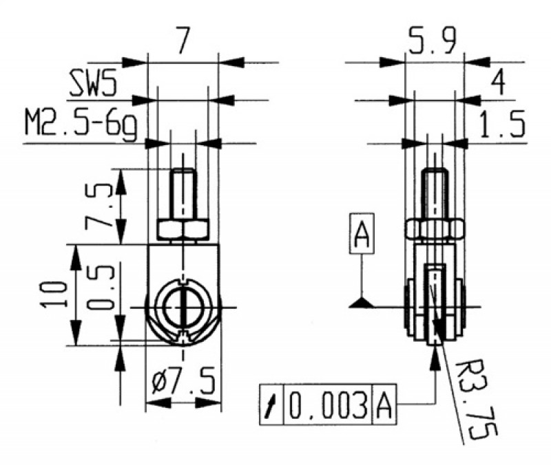Messeinsatz D.1,5mm Rl. M2,5 STA f. Messuhren Käfer Messeinsatz D.1,5mm Rl. M2,5 STA f. Messuhren Käfer