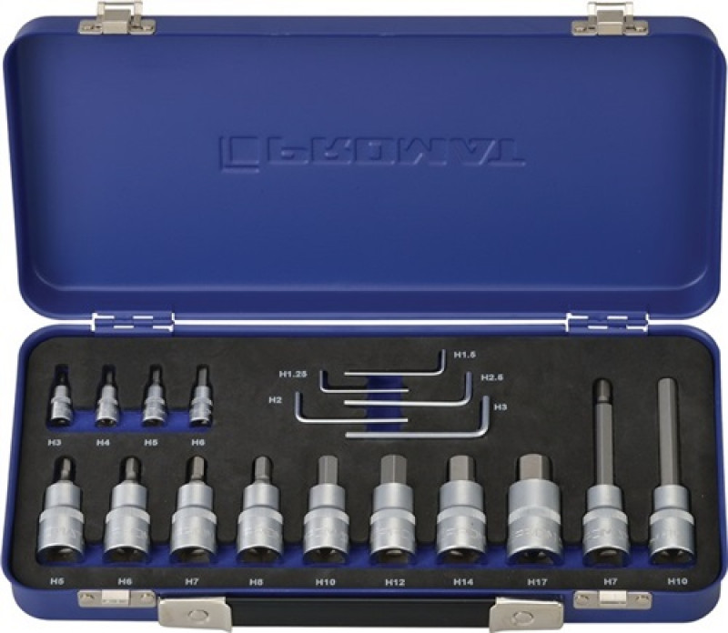 Steckschlüsselsatz 1/4 + 1/2 Zoll 19 tlg. 6 KT1,3-17 mm PROMAT Steckschlüsselsatz 1/4 + 1/2 Zoll 19 tlg. 6 KT1,3-17 mm PROMAT