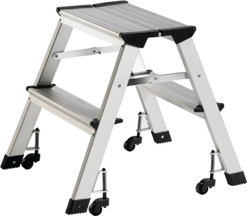 Klapptritt Stufen 2 Plattformhöhe 440mm Alu.fahrbar Klapptritt Stufen 2 Plattformhöhe 440mm Alu.fahrbar