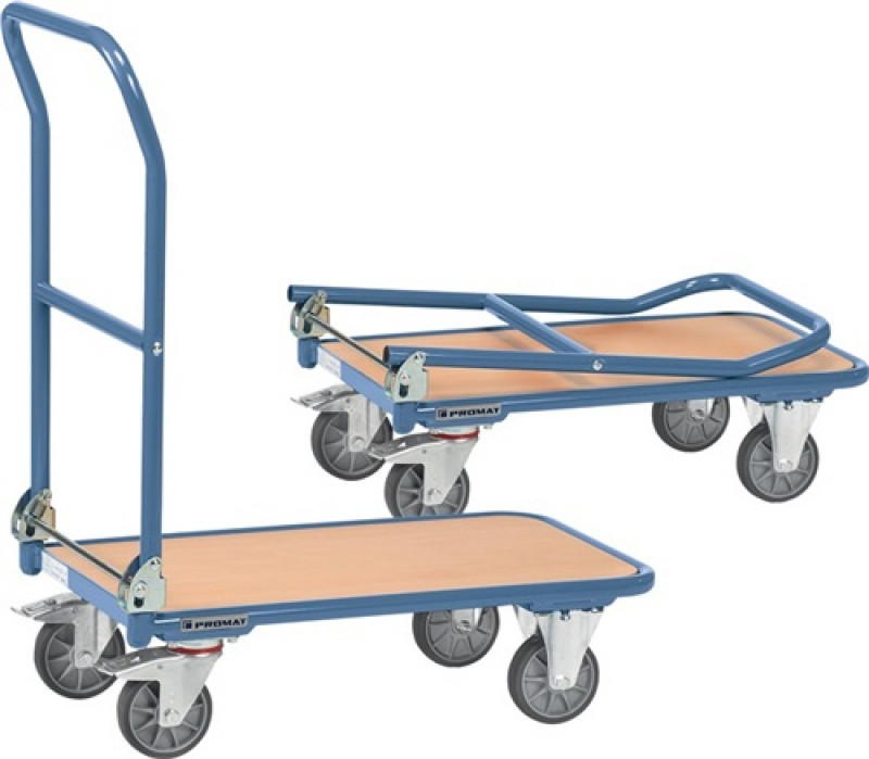 Plattformwagen Ladeflächen L720xB450mm STA taubenblau Trgf.250kg PROMAT Plattformwagen Ladeflächen L720xB450mm STA taubenblau Trgf.250kg PROMAT