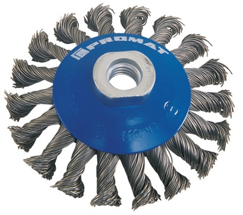 Kegelbürste D.100mm M14 Drahtstärke 0,35mm VA-Draht 13mm 12500min-¹ PROMAT Kegelbürste D.100mm M14 Drahtstärke 0,35mm VA-Draht 13mm 12500min-¹ PROMAT