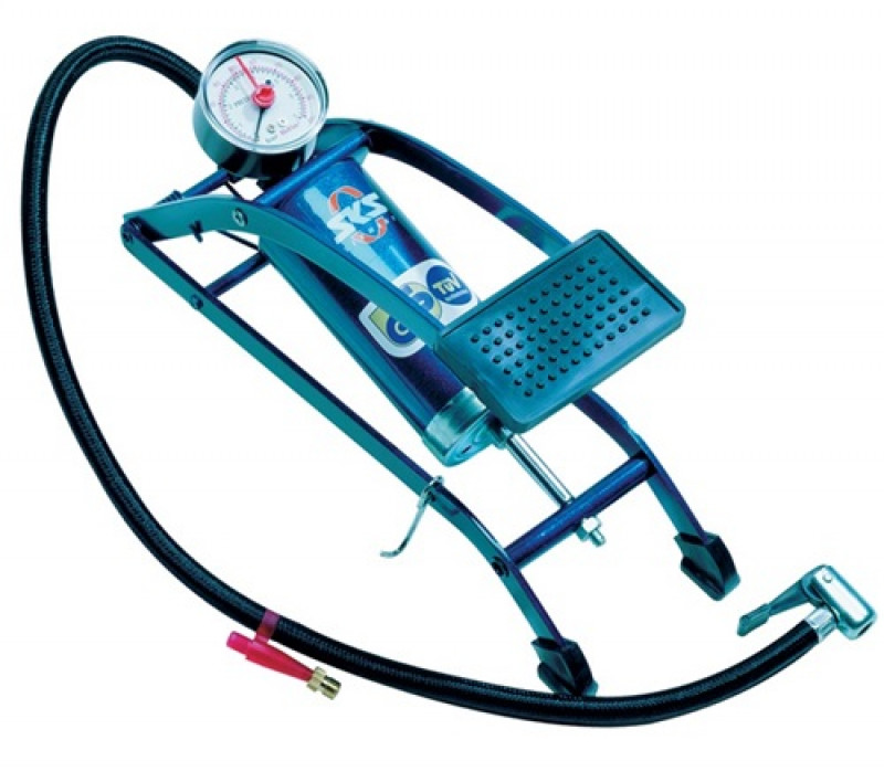 Fußluftpumpe 5bar Einzelzylinder m.Manometer SKS Fußluftpumpe 5bar Einzelzylinder m.Manometer SKS