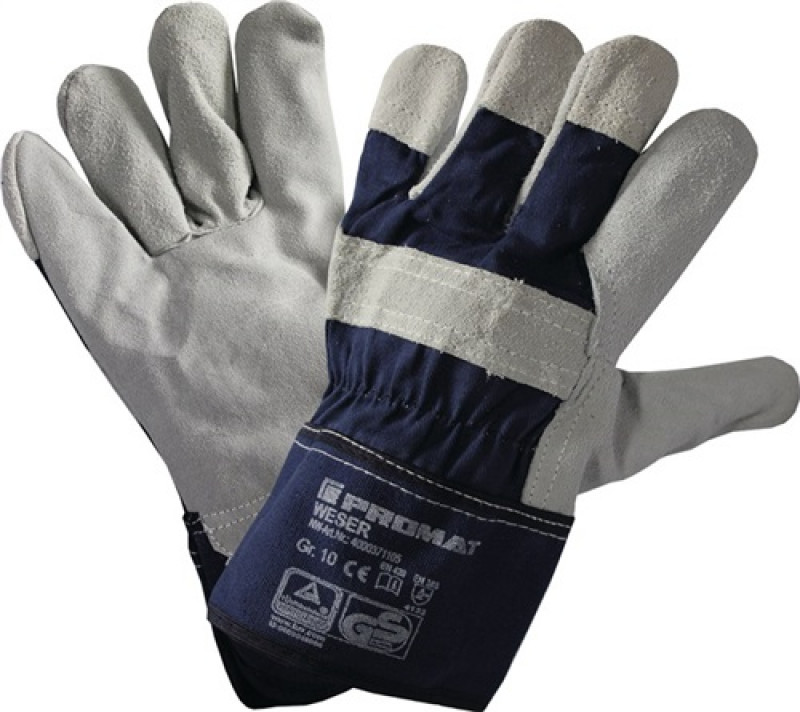 Handschuhe Weser Gr.10 blau Rindspaltleder EN 388 Kat.II PROMAT Handschuhe Weser Gr.10 blau Rindspaltleder EN 388 Kat.II PROMAT
