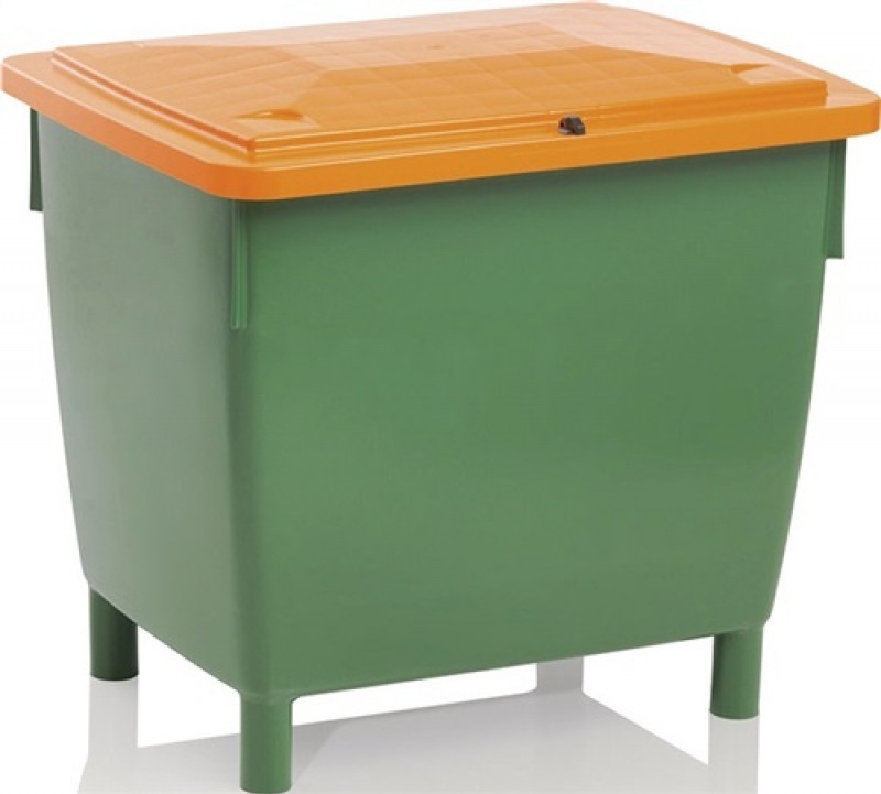 Streugutbehälter L945xB725xH930mm 400l HD-PE grün/orange o.Entnahmerutsche Streugutbehälter L945xB725xH930mm 400l HD-PE grün/orange o.Entnahmerutsche