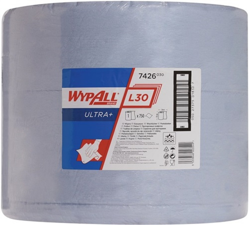Putztuch WYPALL L30 ULTRA 7426 L380xB330ca.mm 3-lagig,perforiert blau Rl. Putztuch WYPALL L30 ULTRA 7426 L380xB330ca.mm 3-lagig,perforiert blau Rl.