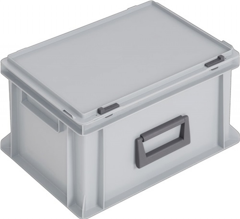 Ku.-Koffer L400xB300xH233mm PP 1 Griff Schiebeverschluss grau 20l Ku.-Koffer L400xB300xH233mm PP 1 Griff Schiebeverschluss grau 20l