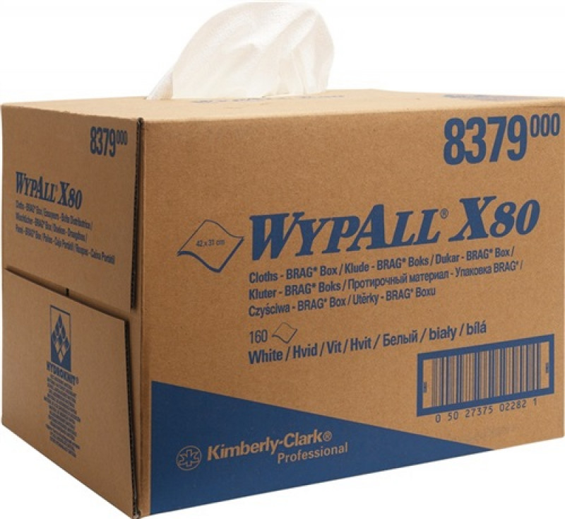 Wischtuch Wypall X80 8379 L427xB318ca.mm 1-lagig weiß 1 Box x 160 Tü. Wischtuch Wypall X80 8379 L427xB318ca.mm 1-lagig weiß 1 Box x 160 Tü.
