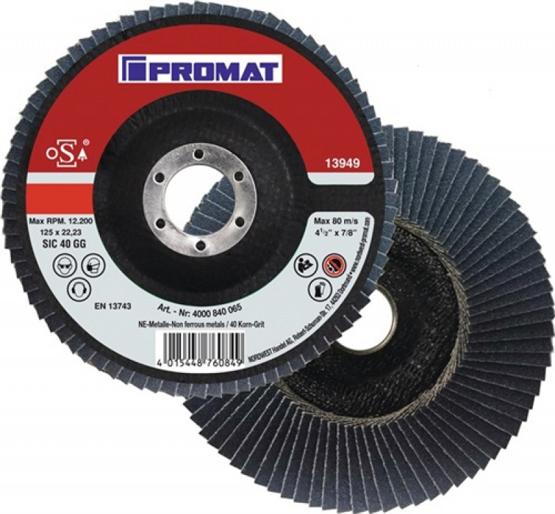 Fächerscheibe D.115mm K.40 gekr.Alu.SCg PROMAT Fächerscheibe D.115mm K.40 gekr.Alu.SCg PROMAT